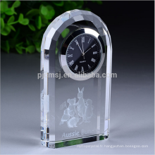 Horloge de bureau en cristal de bureau personnalisé de haute qualité de décoration de bureau de logo